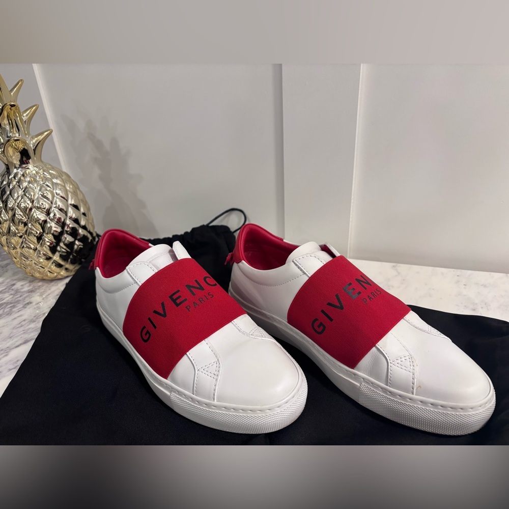 Givenchy Women's White Sneakers with Red Strap